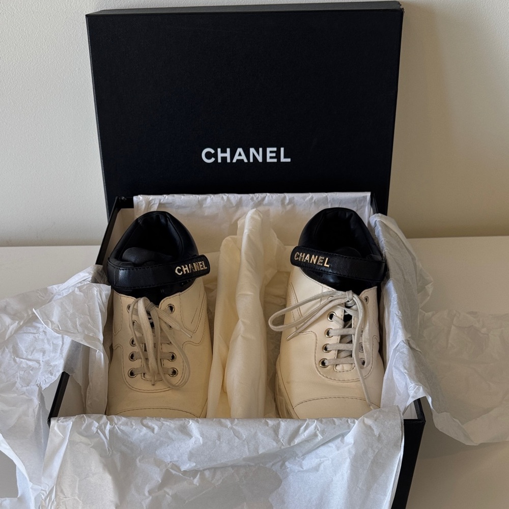 CHANEL Ivory and Ebony Sneakers
